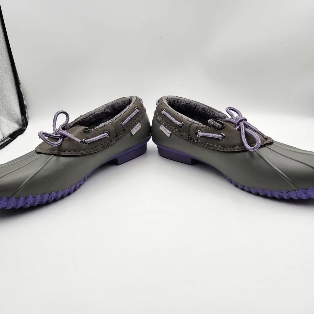 JBU Jambu Duck Shoes Womens 9.5 Grey Gwen Weather Ready Faux Fur Lined Rain Shoe
